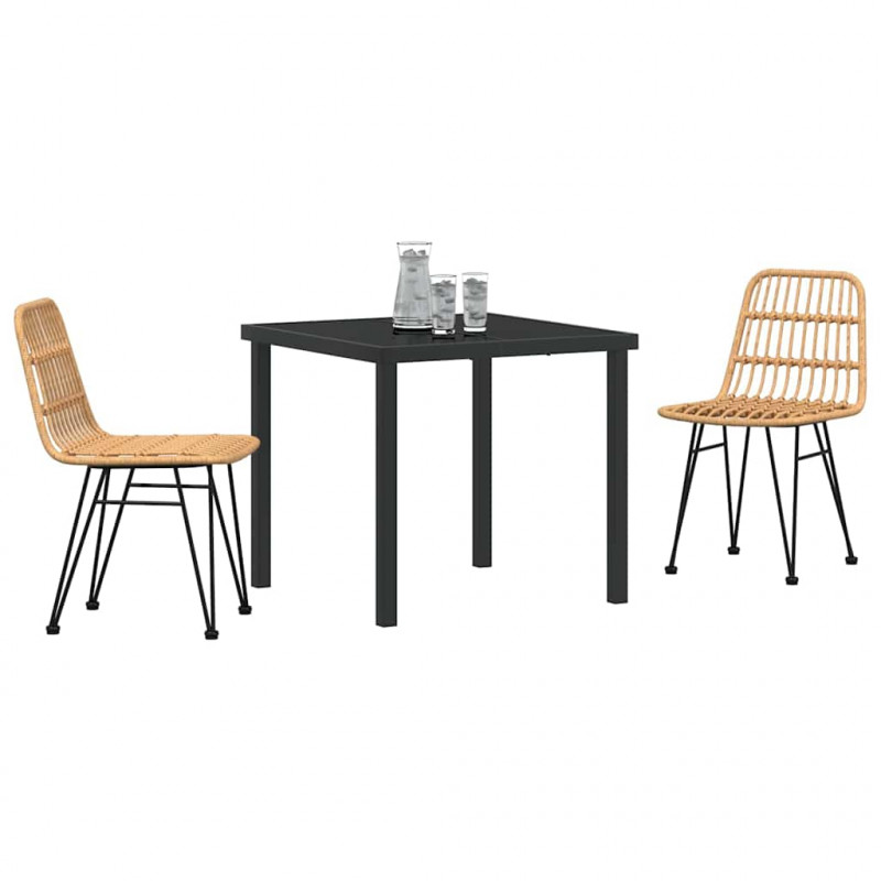 Zestaw do jadalni w ogrodzie 3 pcs Brązowy