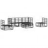 Zestaw Sof na Ogród z poduszką 6 pcs Czarny Aluminium