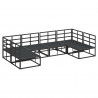 Zestaw Sof na Ogród z poduszką 6 pcs Czarny Aluminium