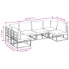 Zestaw Sof na Ogród z poduszką 6 pcs Czarny Aluminium