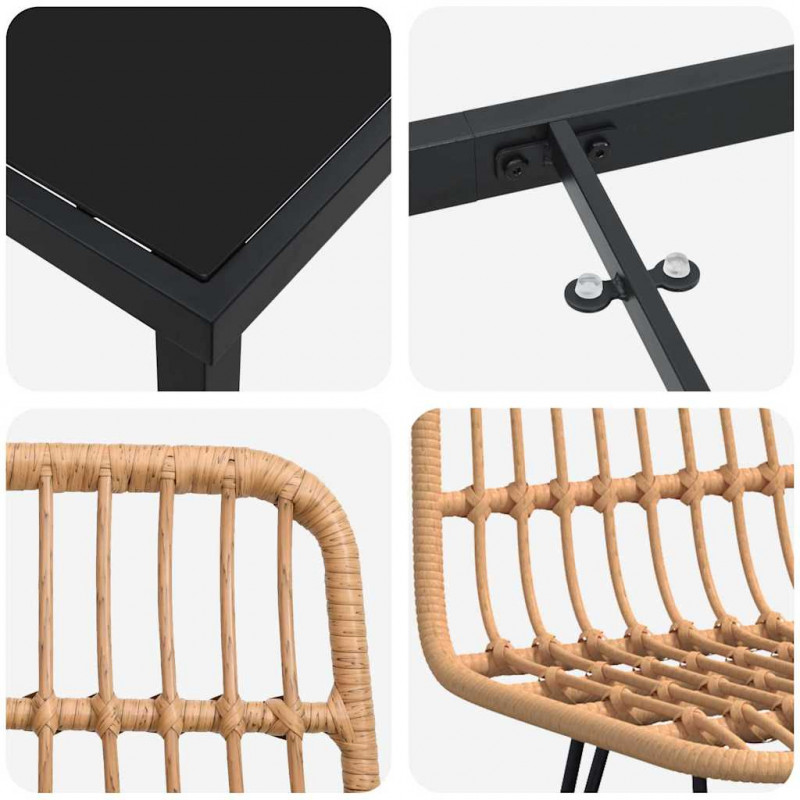 Zestaw do jadalni w ogrodzie 5 pcs Brązowy