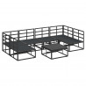 Zestaw Sof na Ogród z poduszką 7 pcs Czarny Aluminium