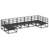 Zestaw Sof na Ogród z poduszką 7 pcs Czarny Aluminium