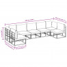 Zestaw Sof na Ogród z poduszką 7 pcs Czarny Aluminium