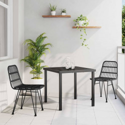 Zestaw do jadalni w ogrodzie 3 pcs Czarny