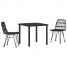 Zestaw do jadalni w ogrodzie 3 pcs Czarny