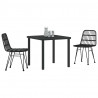 Zestaw do jadalni w ogrodzie 3 pcs Czarny