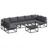 Zestaw Sof na Ogród z poduszką 8 pcs Czarny Aluminium