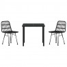 Zestaw do jadalni w ogrodzie 3 pcs Czarny