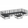 Zestaw Sof na Ogród z poduszką 8 pcs Czarny Aluminium