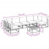 Zestaw Sof na Ogród z poduszką 8 pcs Czarny Aluminium