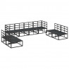 Zestaw Sof na Ogród z poduszką 8 pcs Czarny Aluminium