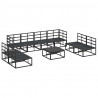 Zestaw Sof na Ogród z poduszką 9 pcs Czarny Aluminium