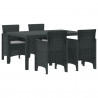 Zestaw do jadalni w ogrodzie 5 pcs Antracyt Rattan Polt