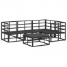 Zestaw Sof na Ogród z poduszką 5 pcs Czarny Aluminium