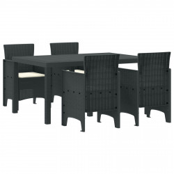 Zestaw do jadalni w ogrodzie 5 pcs Antracyt Rattan Polt