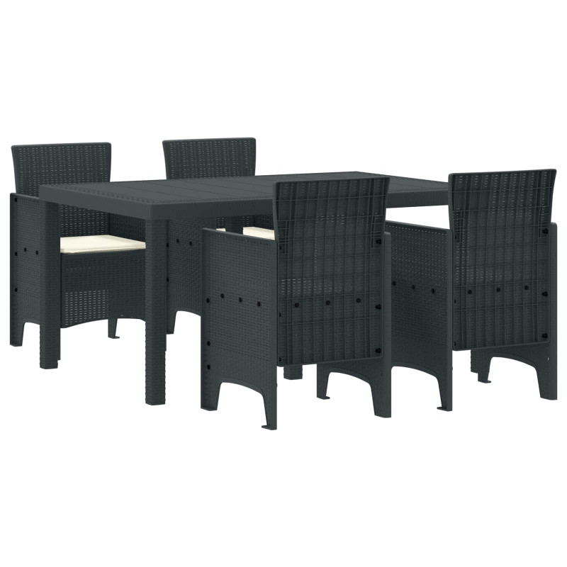 Zestaw do jadalni w ogrodzie 5 pcs Antracyt Rattan Polt