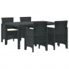 Zestaw do jadalni w ogrodzie 5 pcs Antracyt Rattan Polt