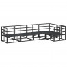 Zestaw Sof na Ogród z poduszką 5 pcs Czarny Aluminium