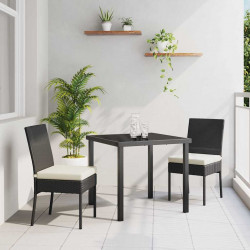 Zestaw do jadalni w ogrodzie 3 pcs Czarny
