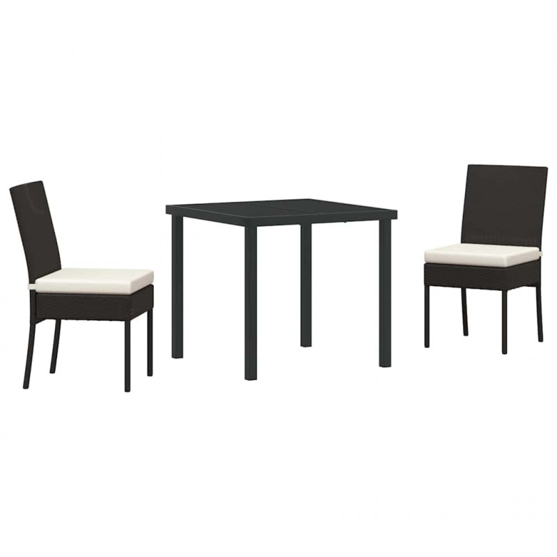 Zestaw do jadalni w ogrodzie 3 pcs Czarny