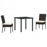 Zestaw do jadalni w ogrodzie 3 pcs Czarny