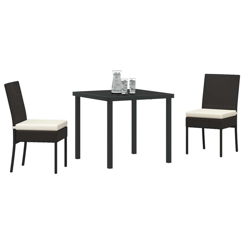 Zestaw do jadalni w ogrodzie 3 pcs Czarny
