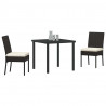 Zestaw do jadalni w ogrodzie 3 pcs Czarny