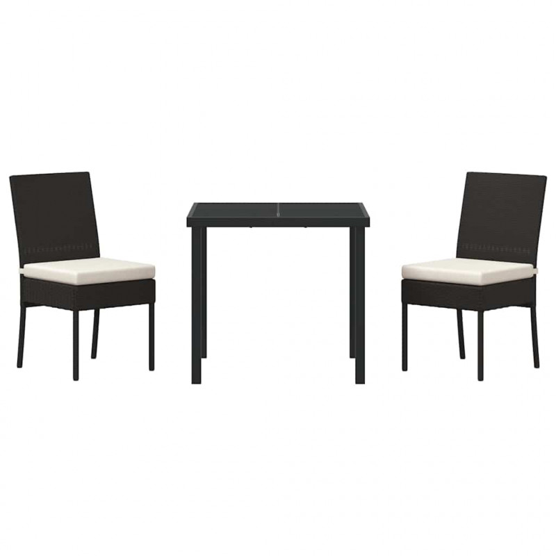 Zestaw do jadalni w ogrodzie 3 pcs Czarny