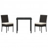 Zestaw do jadalni w ogrodzie 3 pcs Czarny