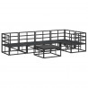 Zestaw Sof na Ogród z poduszką 6 pcs Czarny Aluminium
