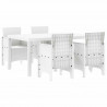 Zestaw do jadalni w ogrodzie 5 pcs Biały Rattan Polt