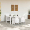 Zestaw do jadalni w ogrodzie 5 pcs Biały Rattan Polt