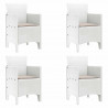 Zestaw do jadalni w ogrodzie 5 pcs Biały Rattan Polt