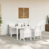 Zestaw do jadalni w ogrodzie 5 pcs Biały Rattan Polt
