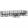 Zestaw Sof na Ogród z poduszką 7 pcs Czarny Aluminium
