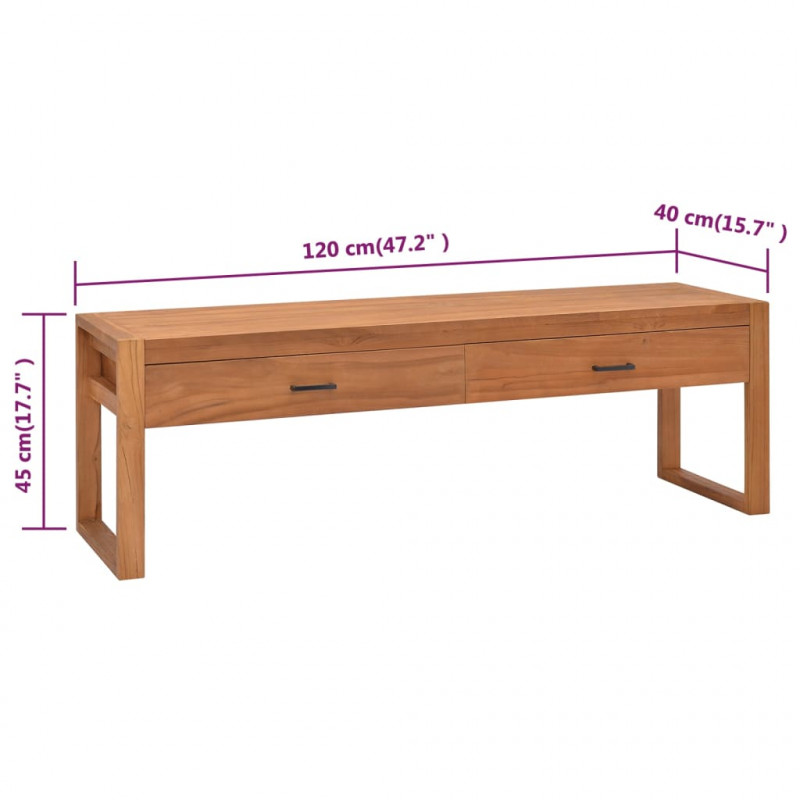 Szafka pod telewizor, 120x40x45 cm, lite drewno tekowe