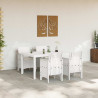 Zestaw do jadalni w ogrodzie 5 pcs Biały Rattan Polt