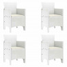 Zestaw do jadalni w ogrodzie 5 pcs Biały Rattan Polt