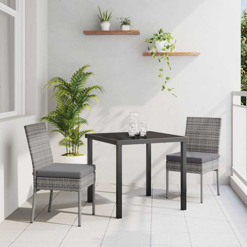 Zestaw do jadalni w ogrodzie 3 pcs Szary