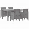 Zestaw do jadalni w ogrodzie 5 pcs Jasnoszary Rattan Polt