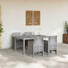 Zestaw do jadalni w ogrodzie 5 pcs Jasnoszary Rattan Polt