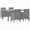 Zestaw do jadalni w ogrodzie 5 pcs Jasnoszary Rattan Polt