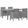 Zestaw do jadalni w ogrodzie 5 pcs Jasnoszary Rattan Polt