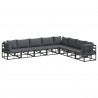 Zestaw Sof na Ogród z poduszką 8 pcs Czarny Aluminium