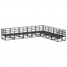 Zestaw Sof na Ogród z poduszką 8 pcs Czarny Aluminium