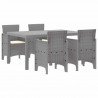 Zestaw do jadalni w ogrodzie 5 pcs Jasnoszary Rattan Polt