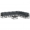 Zestaw Sof na Ogród z poduszką 9 pcs Czarny Aluminium