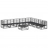 Zestaw Sof na Ogród z poduszką 9 pcs Czarny Aluminium
