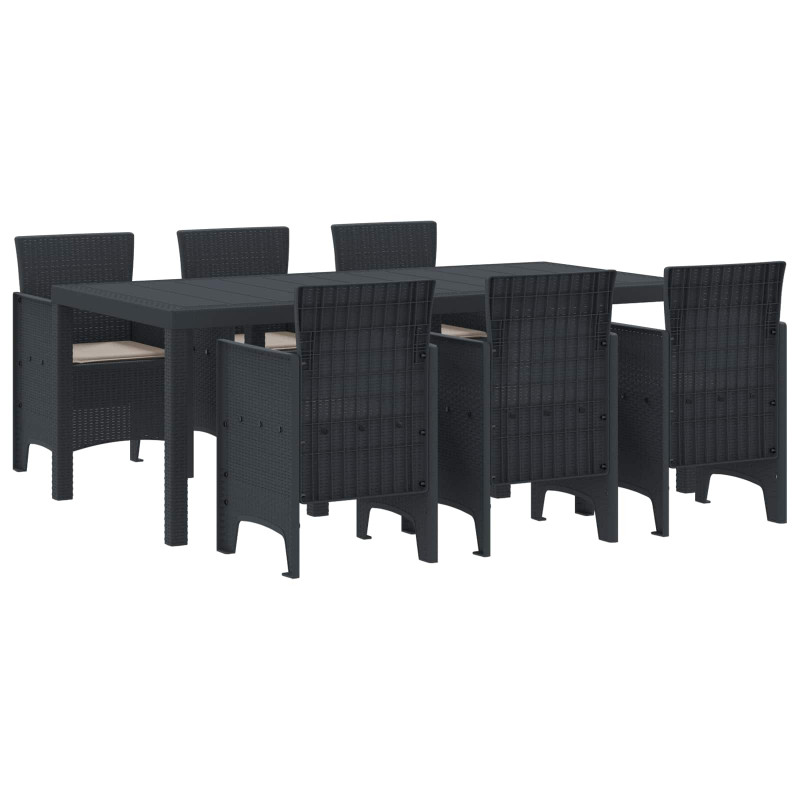 Zestaw do jadalni w ogrodzie 7 pcs Antracyt polipropylen
